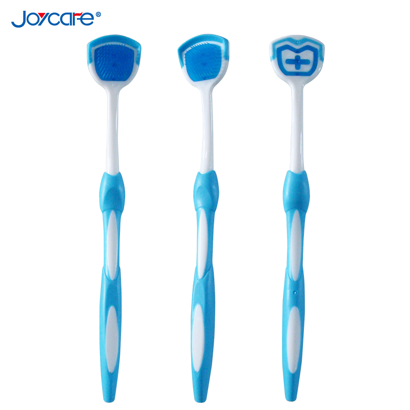 Advanced Curved Tongue Scraper Brush with Gentle Nano Bristles