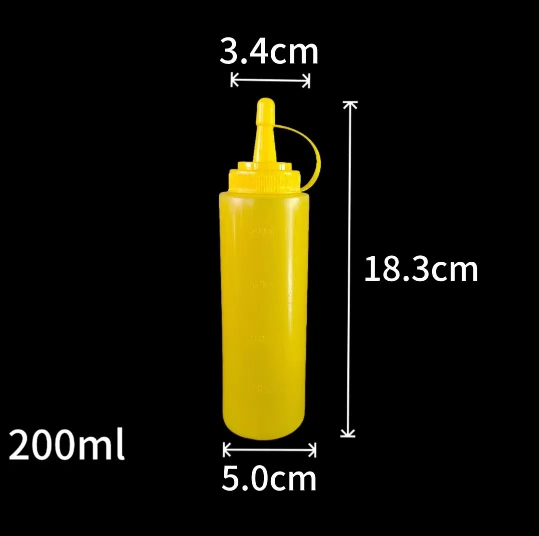 Plastic Sauce Bottle PE Squeeze Bottle Soft Empty Bottle Restaurant Kitchen Serving Multi Color Muliti Size Bottle