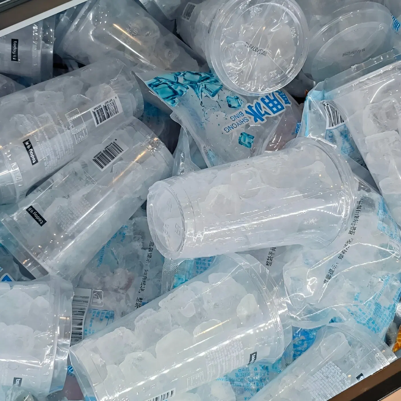 Disposable Wholesale U Shape Pet Plastic Ice Cup and Lids for Ice Drink Juice