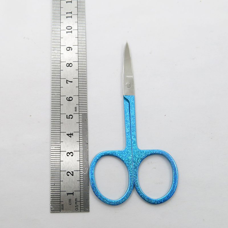Colorful Coated with Glitter Stainless Steel Beauty Scissors Eyebrow Facial Eyebrow Eyelash Hair Beauty Makeup Beauty Accessories Tools