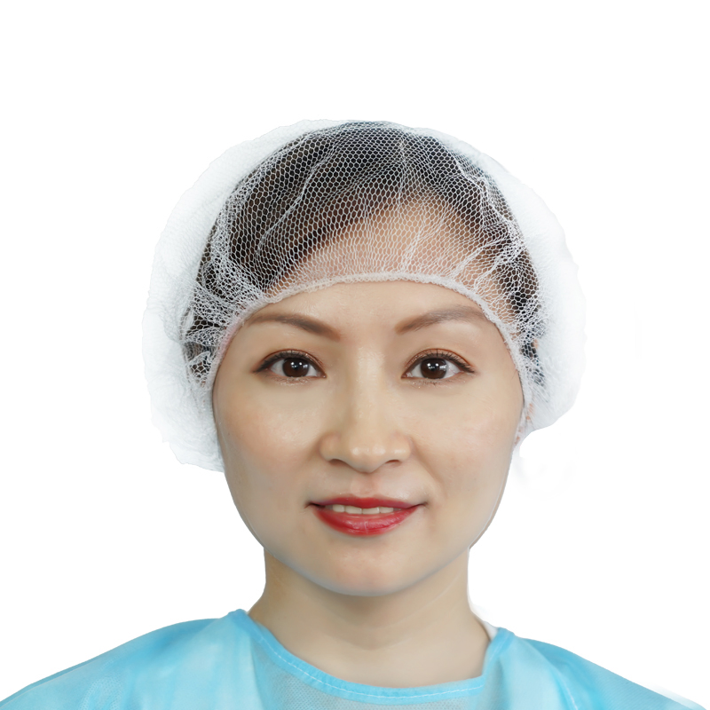 Adjustable and Comfortable 19''-24'' Disposable Nylon Hair Net Cap with Elastic