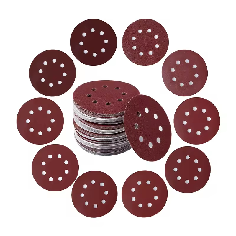 High Quality Abrasive Aluminium Oxide 80 2000 Grit Hook Loop Sanding Disc Sand Paper Disk Sandpaper for Orbital Sander