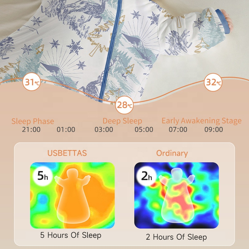Intelligent Kid's Sleeping Bag Constant Temperature Technology Baby Pure Cotton Sleeping Sack