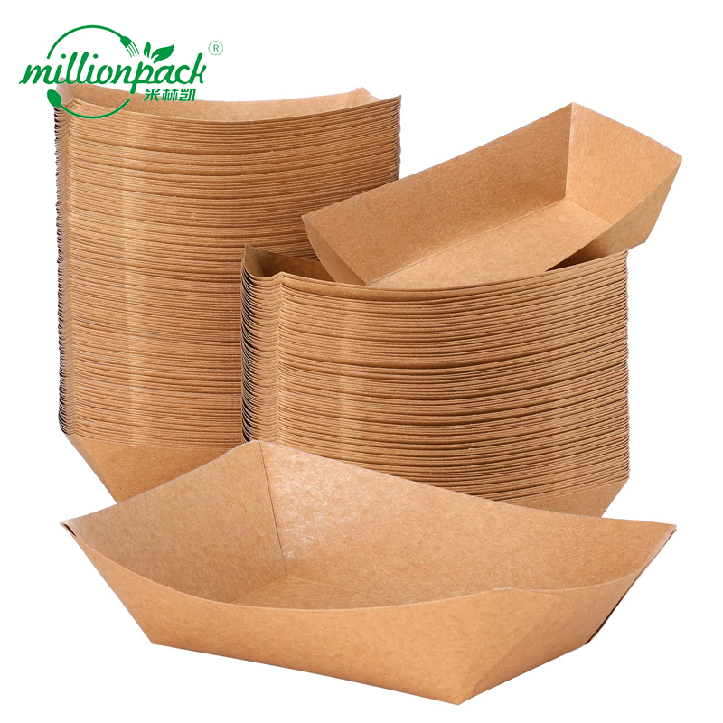 Large Disposable Kraft Food Tray for Takeaway Catering and Outdoor Events