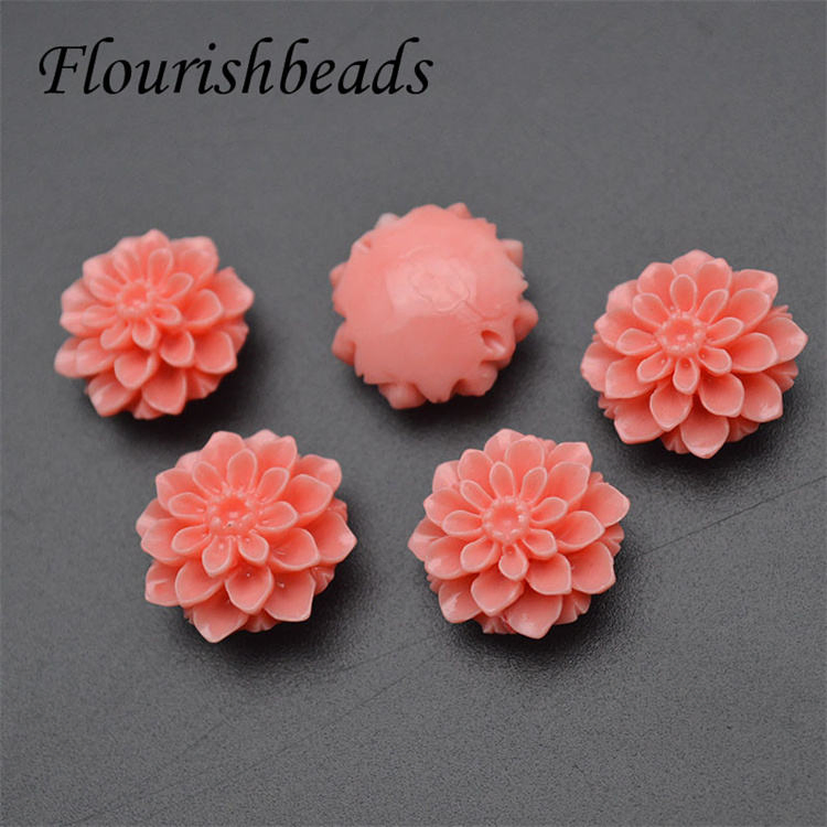 Blooming Flowers Shape 10mm 16mm Pink Resin Loose Beads for Jewelry Making