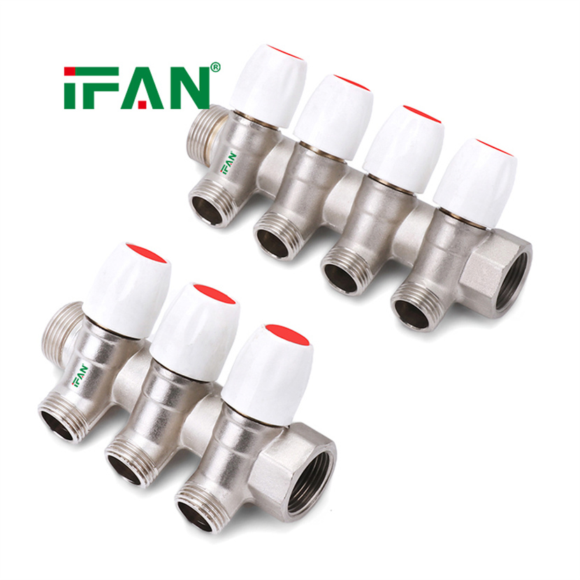 Ifan Floor Heating Systems High Quality 2-6 Way Plumbing Water Brass Manifold Pex Manifold