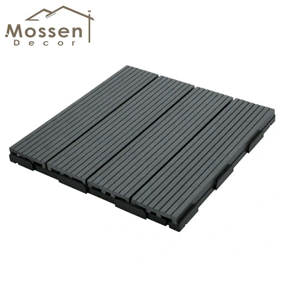 Террасная плитка WPC для балкона 30x30 см, темная, клик-лок