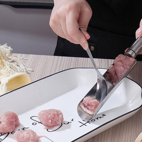 Meatball Mold Convenient Stainless Steel Meatball Maker with Spoon Kitchen Gadget for Household