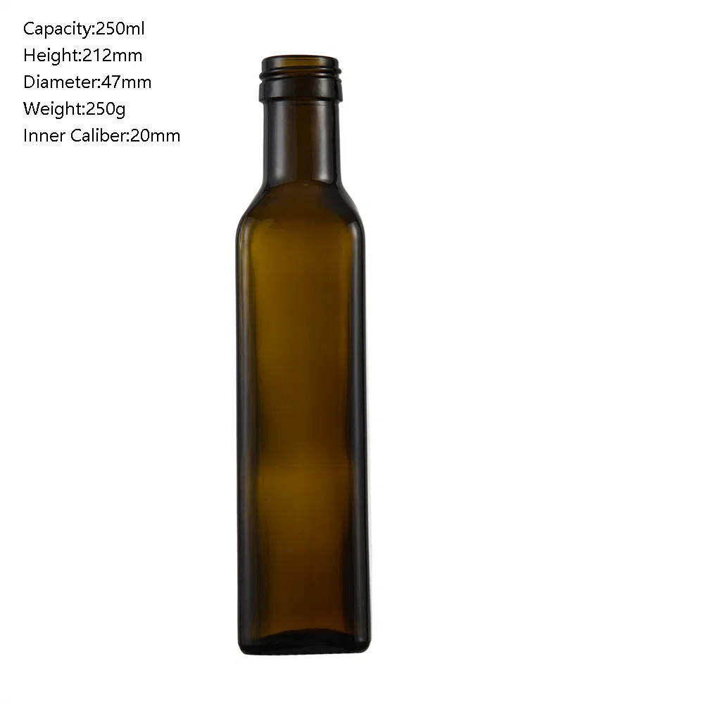 750ml 534G High Quality Square Clear Olive Oil Vinegar Glass Bottle with Screw Cap