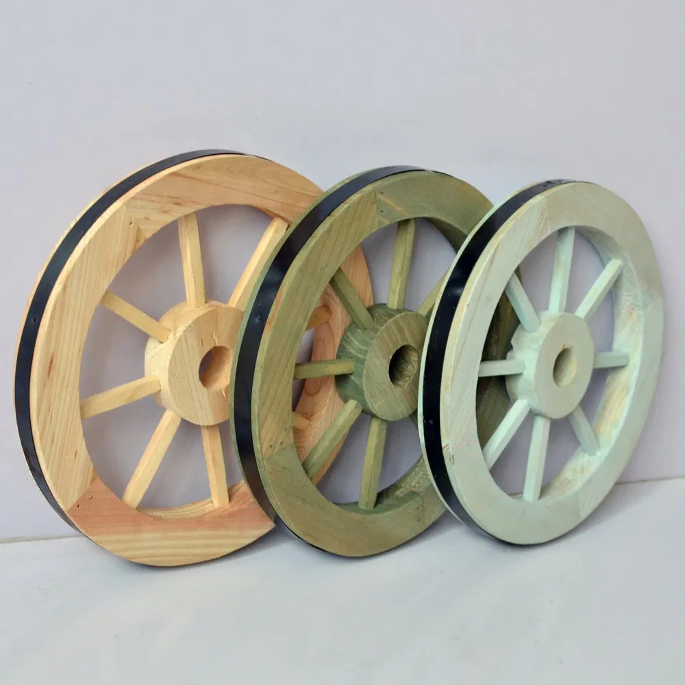 10inch Wooden Crafts Wheels Stain Color for Indoor and Outdoor Decoration
