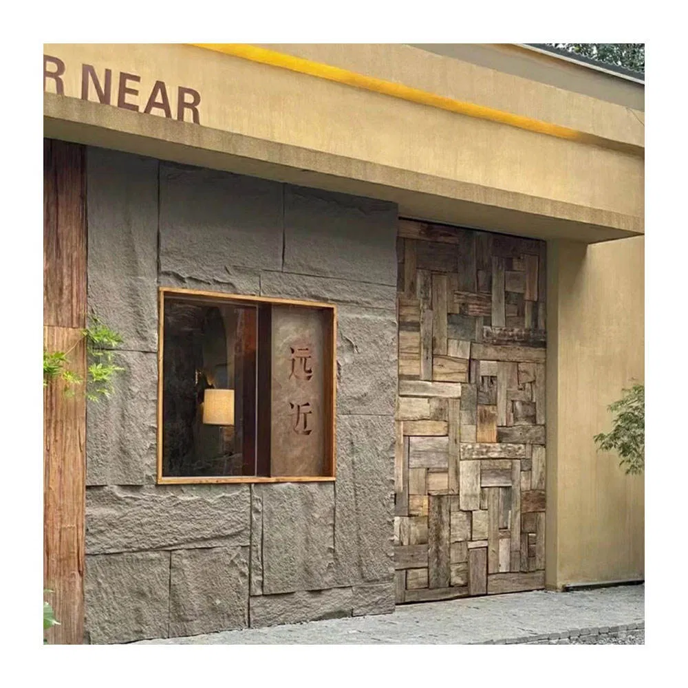 PU Artificial 3D Stone Foam Panels for Interior Exterior Wall Cladding Waterproof Plastic Stone Wall Moulding Sheets for Hotels