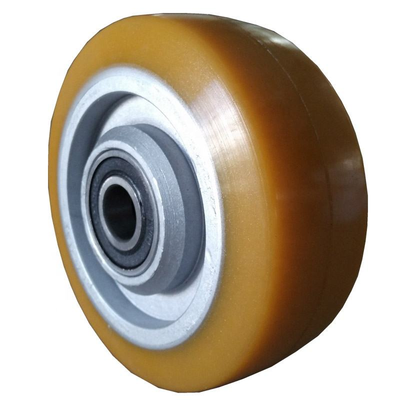 Custom Nylon Polyurethane Forklift Truck Front Back Wheel PU on Cast Iorn Roller with Steel Sleeve