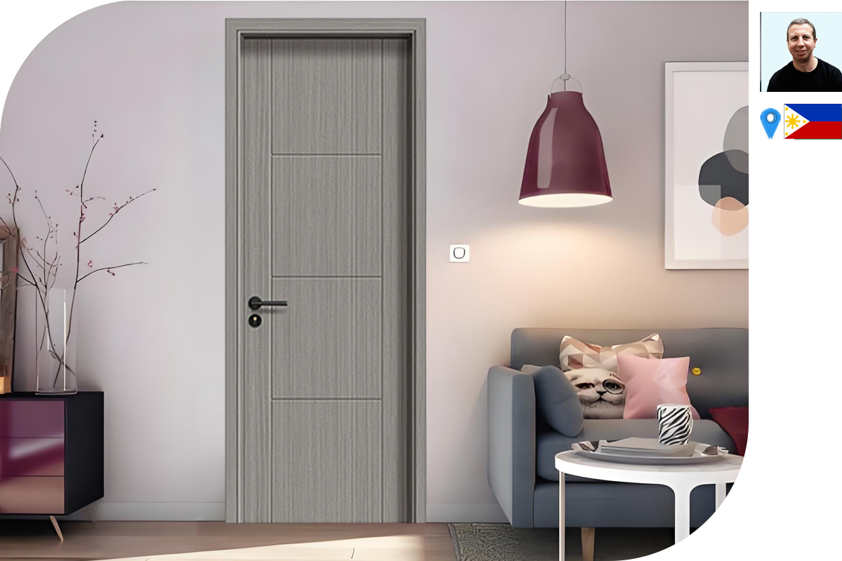 Sleek Modern Groove Line Door with Carbon Crystal Finish