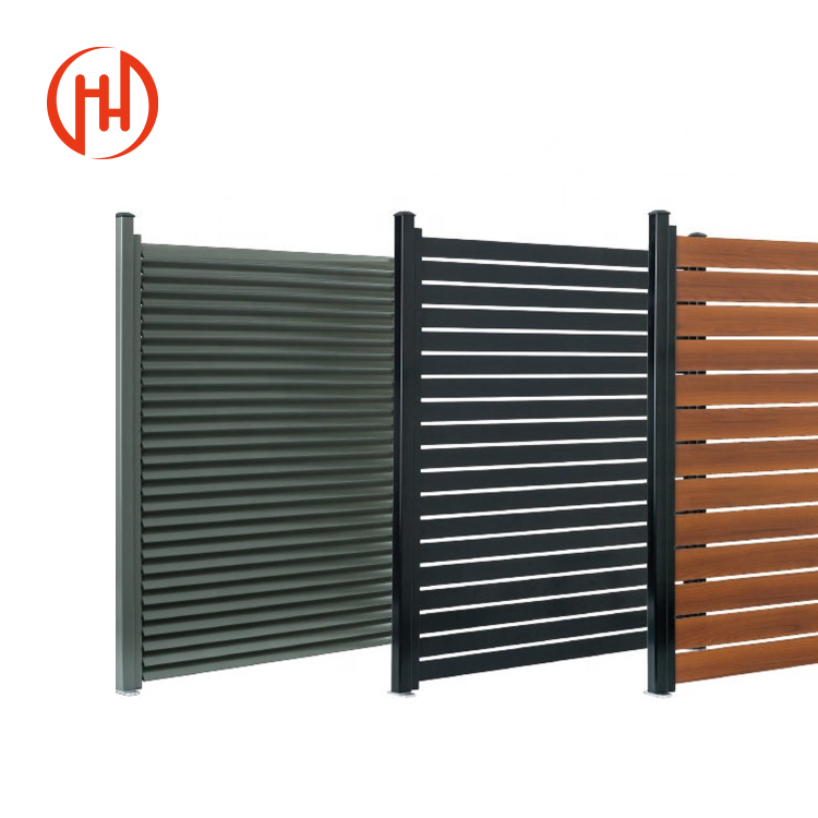 Aluminum Fenceing System Gate Price Decorative Panel Horizontal Black China Used Garden Pool Slat Panels Aluminium Fence