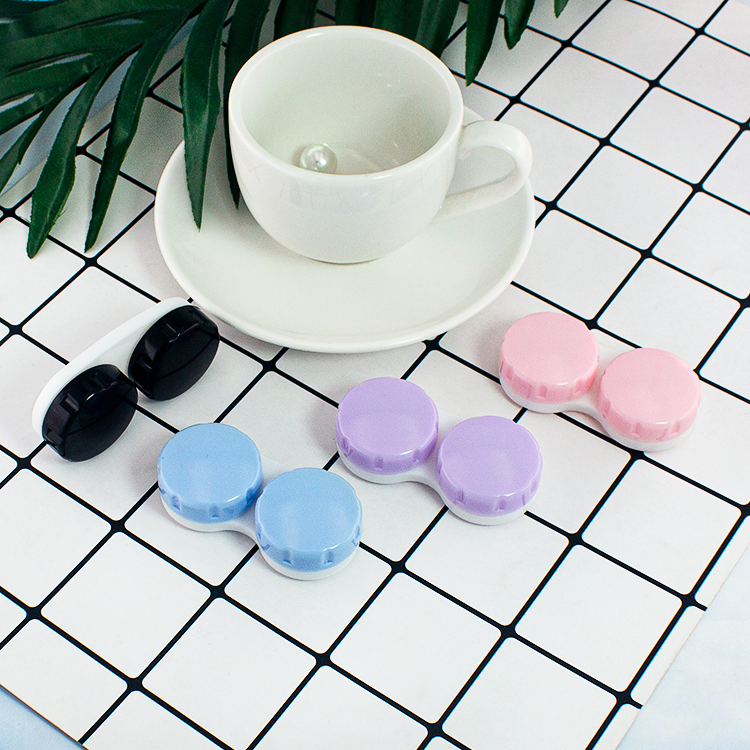 Factory Fashion Colorful Cute Whip Contact Lens Double Container