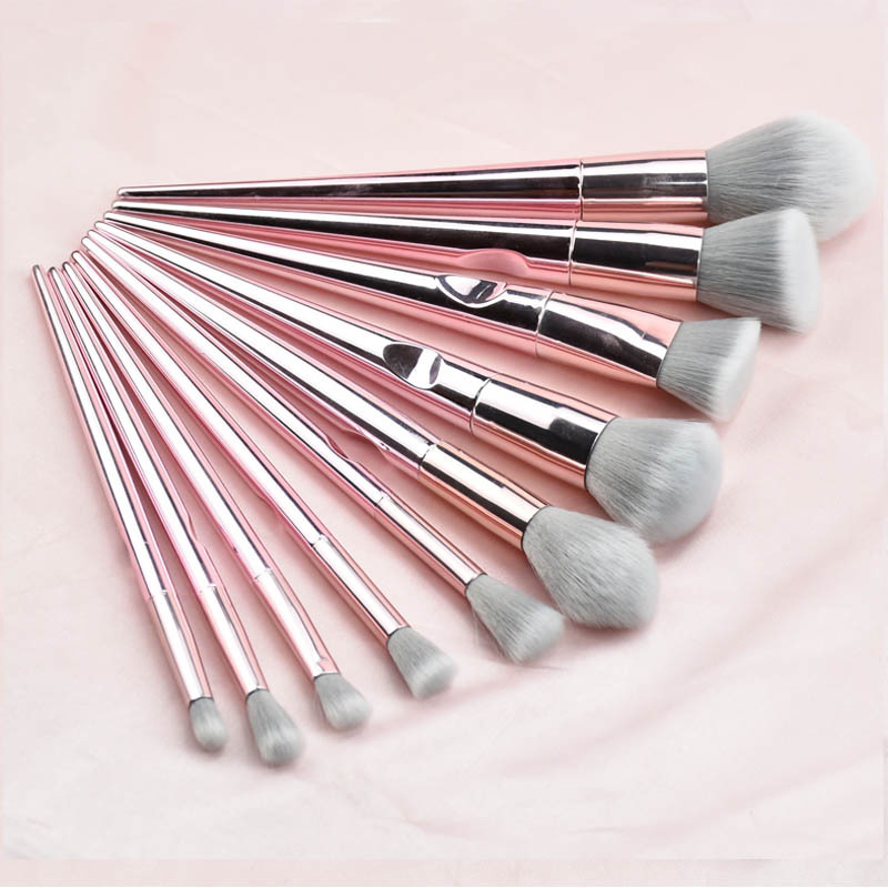 Bright Rose Gold Pink Glitter Private Label Professional Customize Makeup Brushes