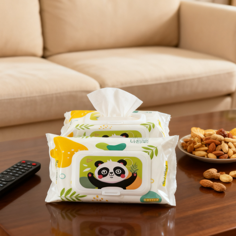 Soft Cotton Baby Hand and Mouth Wet Wipes Free Alochol Thick Spunlance Non-Waven Wet Tissues