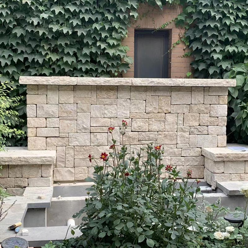 Natural Limestone Castle Wall Cladding Stone