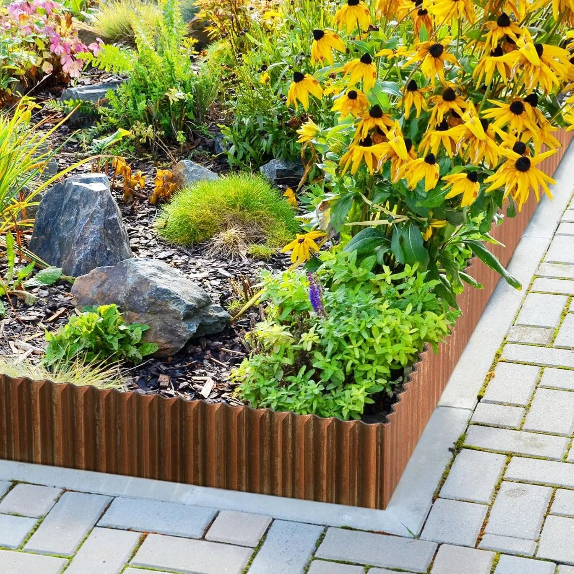 Metal Garden Border / Corten Steel Landscape Lawn Edging