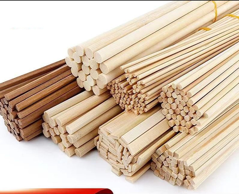 DIY Wooden Bamboo Sticks with Custom Shape & Size for Ice Cream Kulfi Skewer Broom