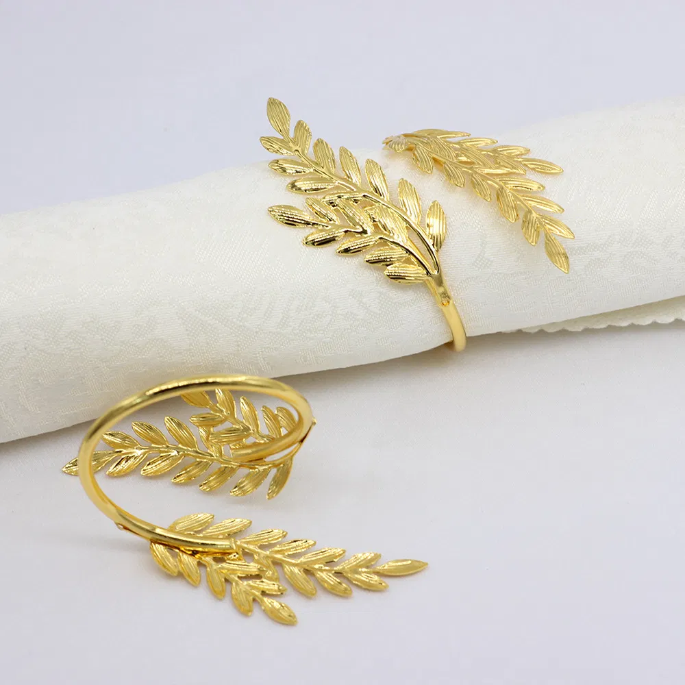 Gold Wheat Napkin Ring Metal Plating Barley Napkin Buckle Wedding Table Accessories
