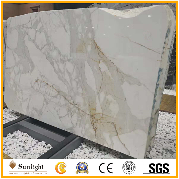 Popular Color Calacatta Oro Marble Slabs for Vanity Tops, Island Countertops