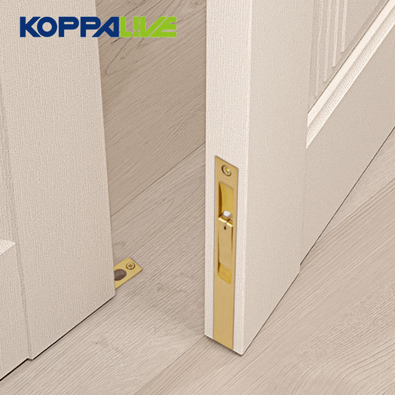 Koppalive Wholesale Satin Brass Heavy Duty Gold Lock Latch Concealed Invisible Lever Flush Bolt for Wood Door