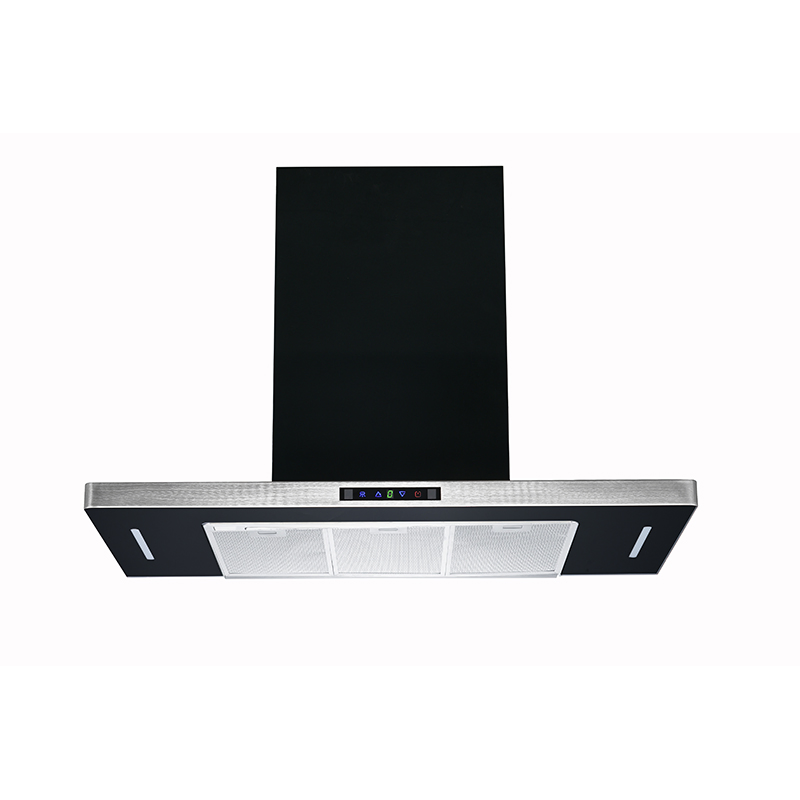 Protective T-Shape Range Hood Appliance with Digital Panel and Certification Stops Oil Residue Adhesion to Walls