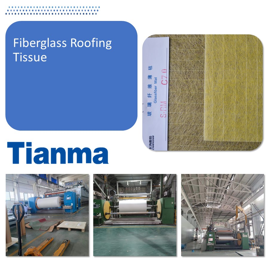 Glass Fiber Roofing Nonwoven Tissue 50G/M2, Glass Veil for Bitumen