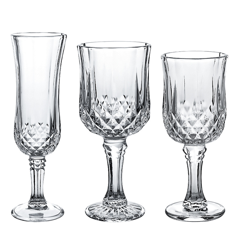 Retro Crystal Clear White Wine Glasses Wine Glass Cup Glassware Flutes Goblets for Red Wine Champagne Brandy Shot