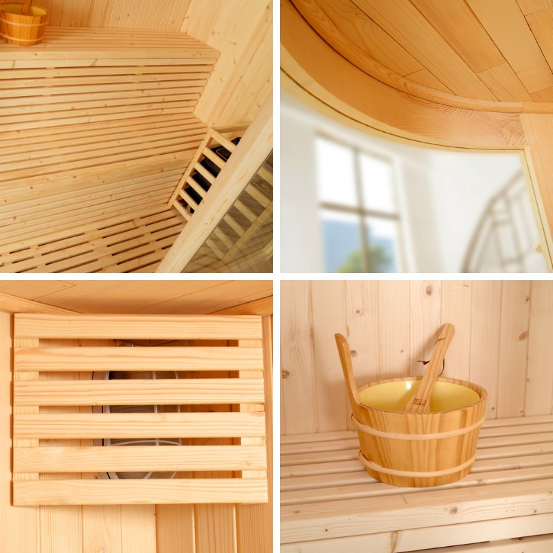 Luxury Steam Sauna Cabinet Steam Wooden Sauna Room Infrared with Hemlock Material (SR1Q002)
