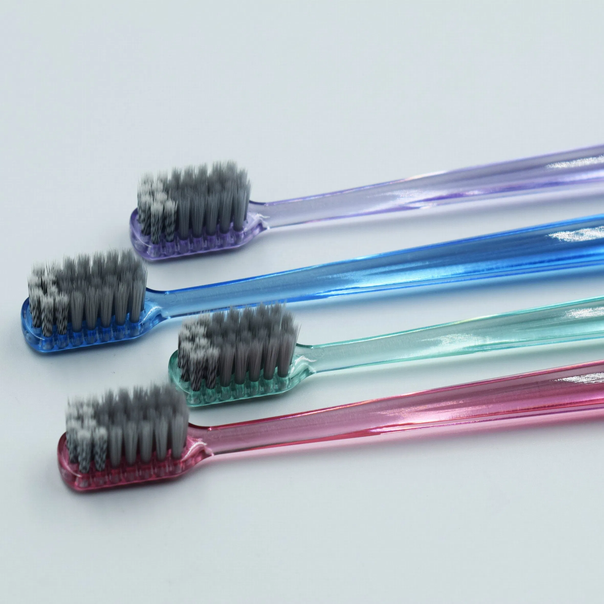 Custom Hard Handle Ultra Transparent Soft Bristles Adult Toothbrush