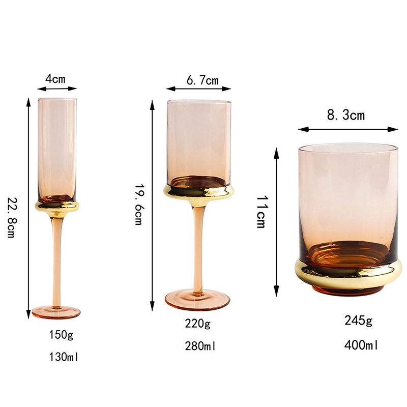 Electroplating Golden Red Wine Glassware, Domestic Juice Glass Goblet