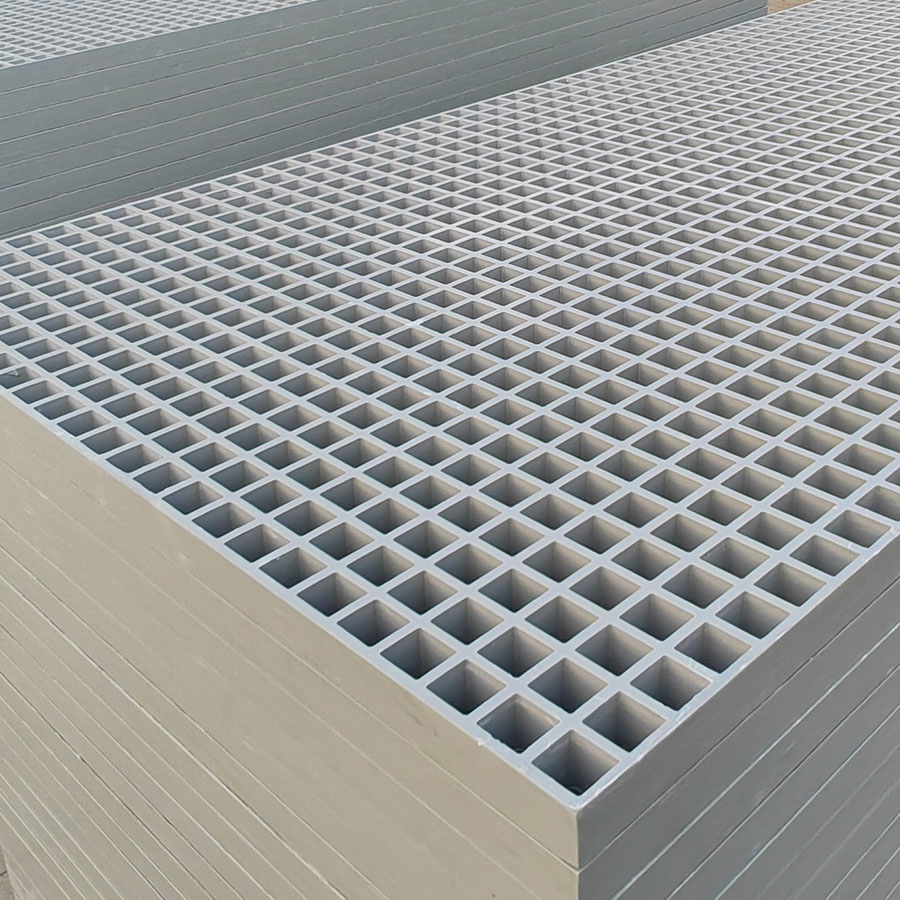 FRP Product Grating Mesh Trench Cover Industrial Walkway Platform Structure Anti Slip Corrosion Resistant Fire Retardant UV Protected Long Lasting Surface