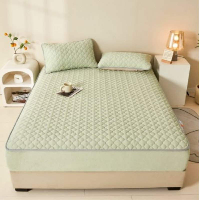 New Milk Velvet Bed Sheet Mattress Protective Cover a-Class Warm Thick Bedsheet