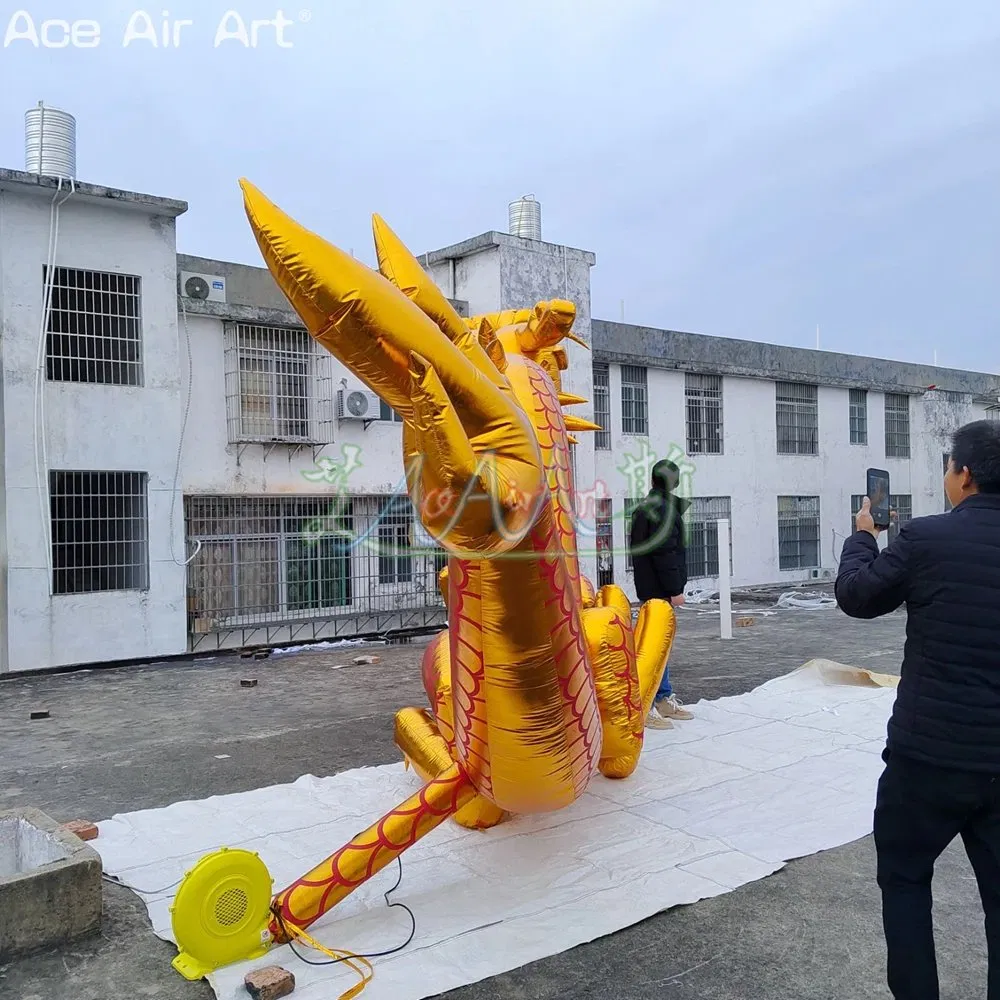 Factory Customized Realistic Giant Inflatable Golden Flying Dragon for Outdoor Activity Display Decoration
