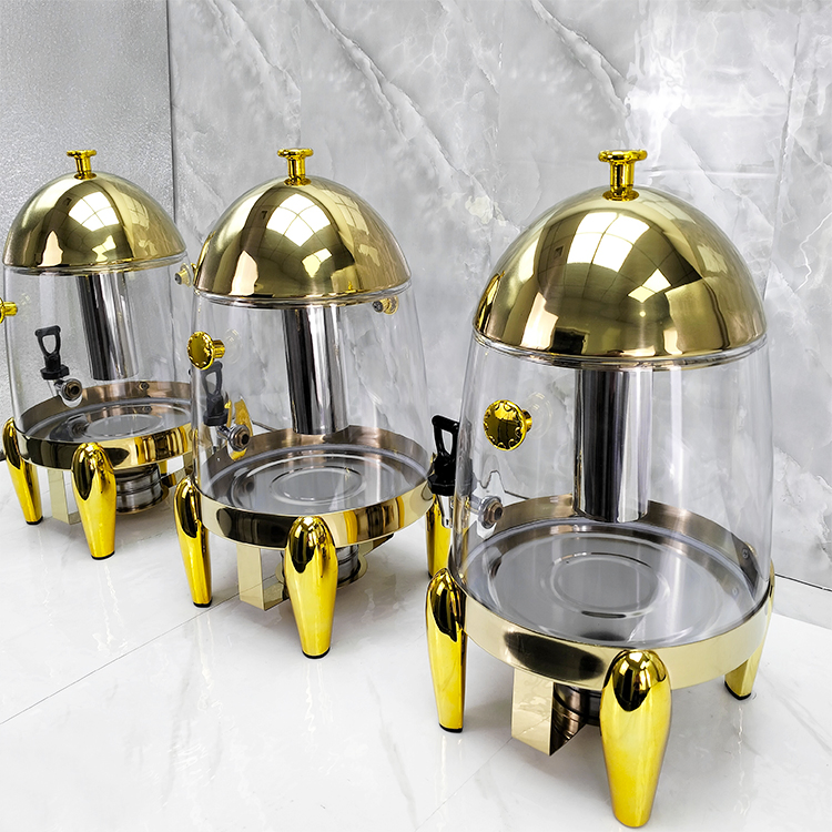 Commercial Large Capacity Hotel Banquet 12L Juice Dispenser Gold Design Food Restaurant