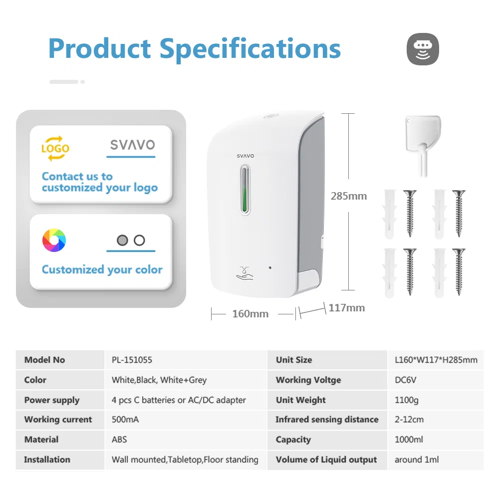 Настенный бесконтактный дозатор для жидкого мыла 1000 мл