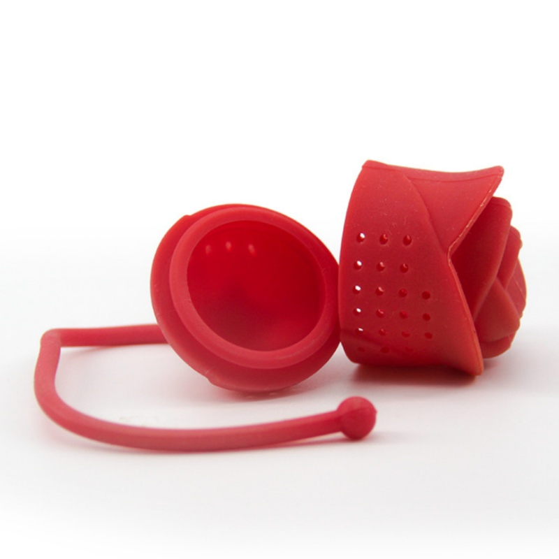 FDA Silicone Reusable Coffee Teas Strainer Filter Bag Silicone Tea Infuser Rose