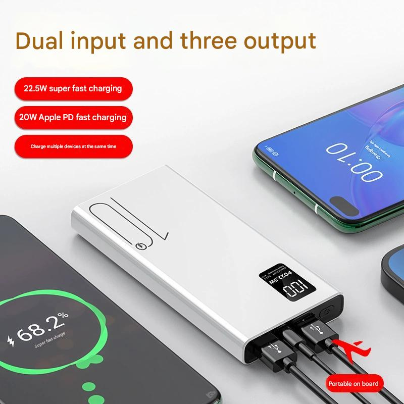 20000mAh Large Capacity Ultra-Thin Portable Power Bank for Mobile Phones