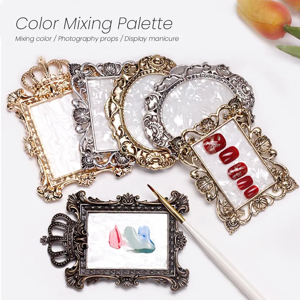 Easy Clean Resin Nail Polish Makeup Palettes 2 Vintage Crown Copper Frame Nail Art Display Board