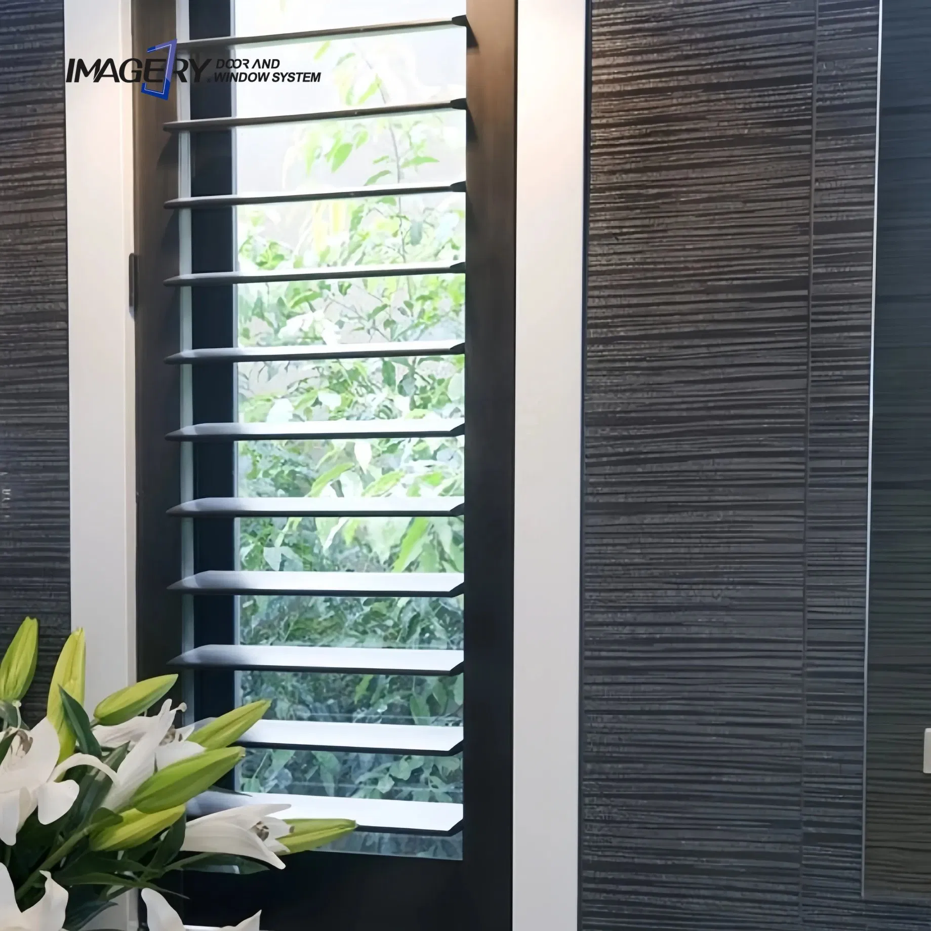 Customized Aluminum Jalousie Windows Tempered Glass Shutters Windows