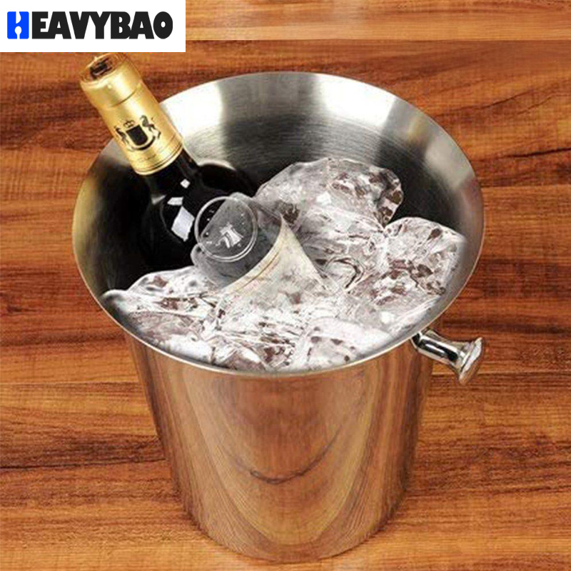 Heavybao High Quality Stainless Steel Metal Champagne Beer Ice Buckets Champagne Barrel