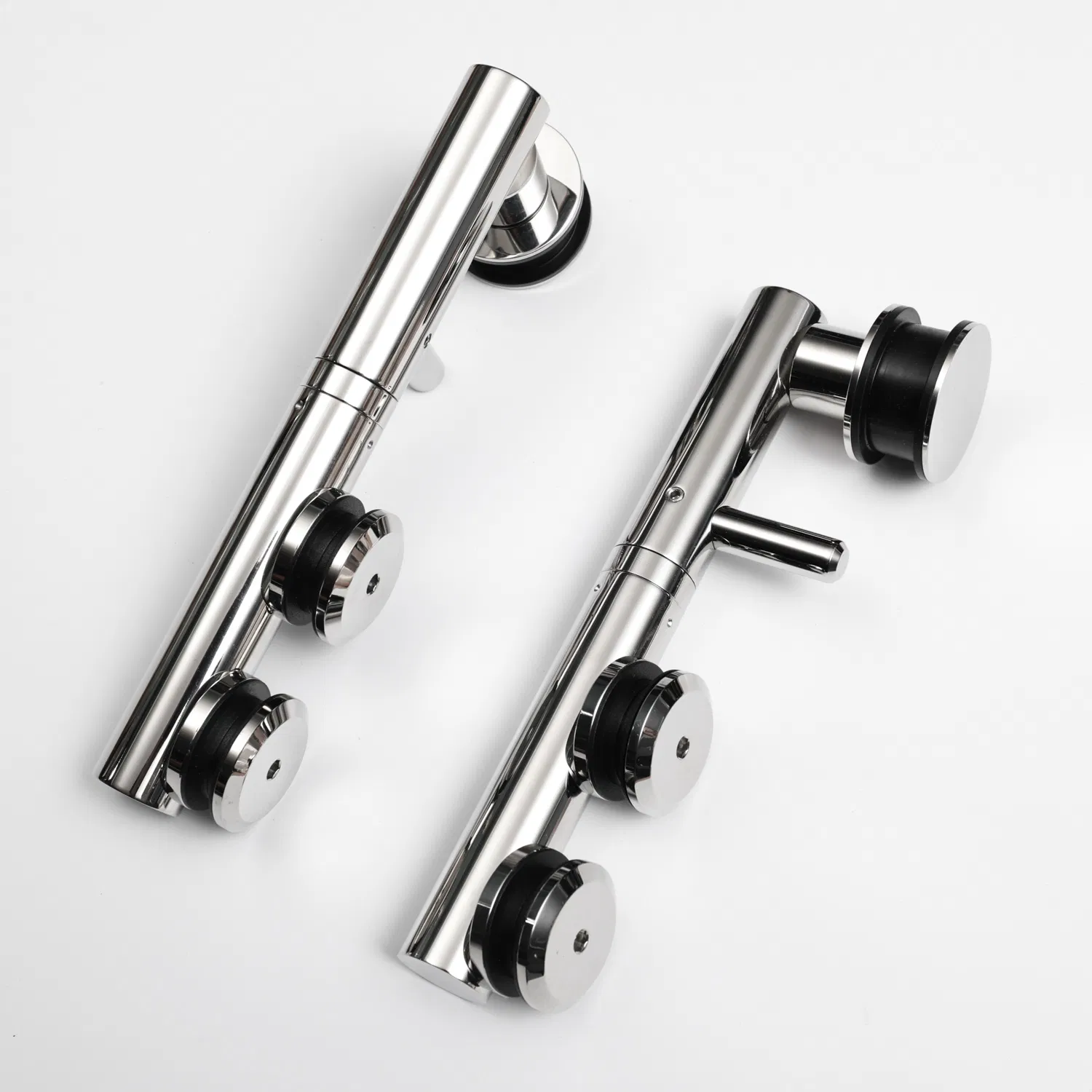 Luxury Sliding Shower Door Systems Hardware Whole Set Black Color Wholesale and Manufacturer for 90 Degree Frameless Door Bathroom Room Hardware