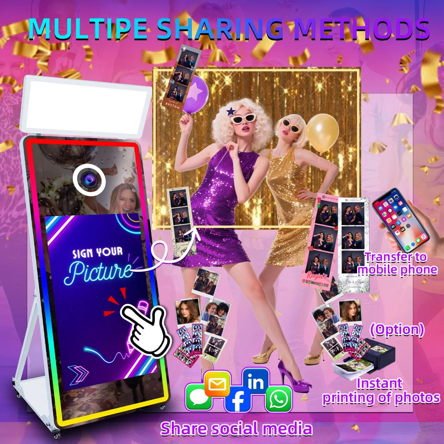 Фотобокс Magic Mirror для свадьбы и вечеринок
