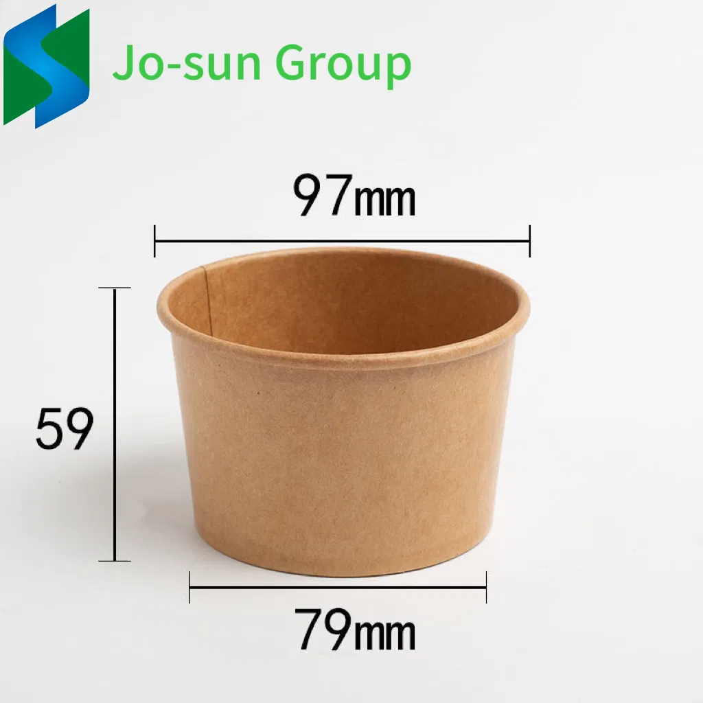 Jo-Sun Eco-Friendly Packaging Food Box Takeaway Biodegradable Custom Disposable Paper Soup Cup Salad Bowl