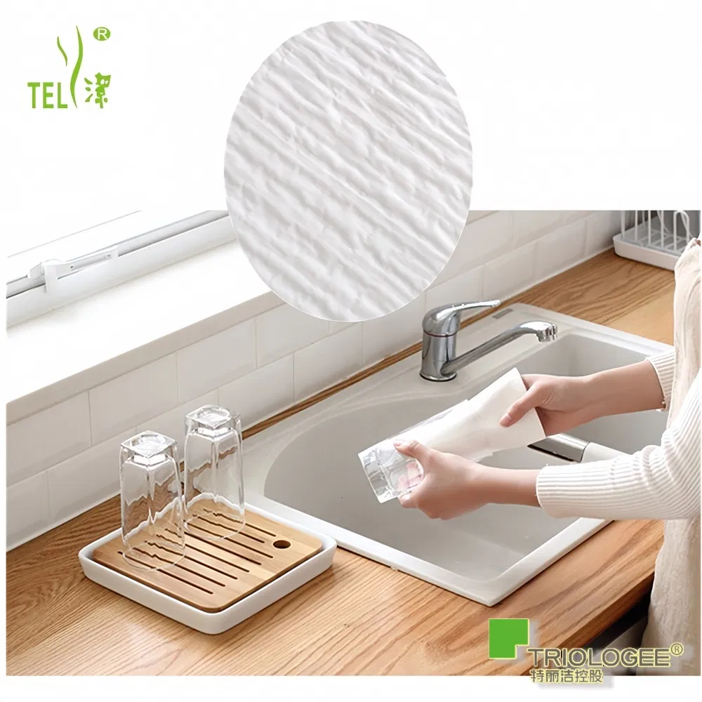 Absorbent Kitchen Tissue Paper Household Wood Pulp Towels 4 Ply Cleaning Wiper