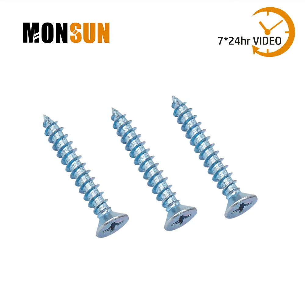 Винт саморез по металлу с плоской головкой, оцинкованный