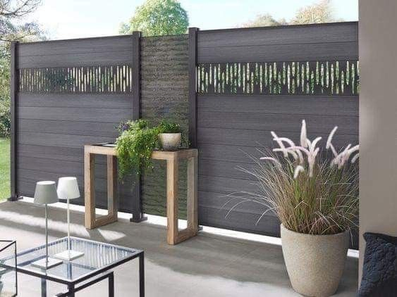 Foshan Weather Durable Embossing Boards Hollow Carving Flowers Wood Plastic Composite Aluminum WPC Fence for Villa Fence Gate