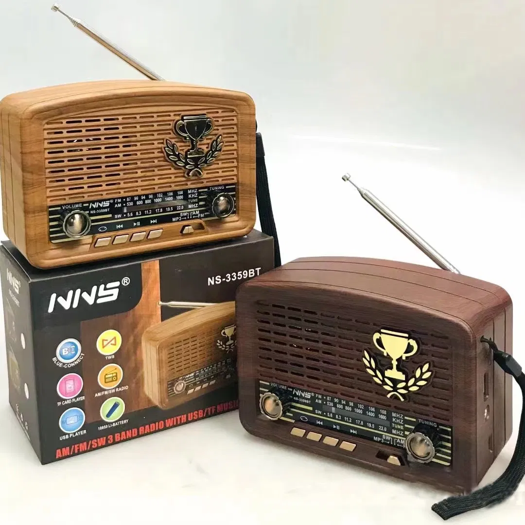 Ретро радио NS-3359BT с Bluetooth, деревянный корпус